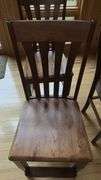 Tall Square Wooden Dining Table Set with 6 Chairs, Built-in Storage Cabinets