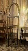 Lightweight Metal and Plastic Shelving Unit, 4 Shelves, Arched Top