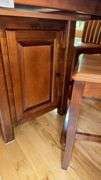 Tall Square Wooden Dining Table Set with 6 Chairs, Built-in Storage Cabinets