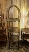 Lightweight Metal and Plastic Shelving Unit, 4 Shelves, Arched Top