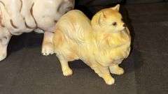 Ceramic Dog Figurines, Pomeranian, 20th Century