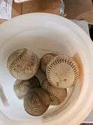 Baseballs, White with Red and Black Stitching