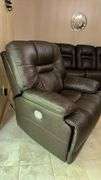 Dark Brown Power Recliner Chair, Leather/Faux Leather, Electrical