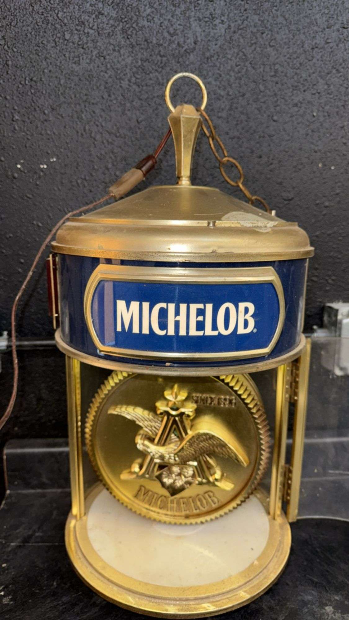 Michelob Vintage Rotating Lighted Clock, 12