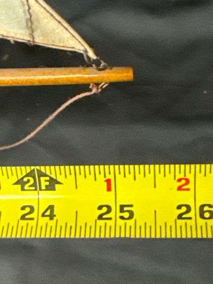 Model Sailboat, Wooden and Fabric Construction.
