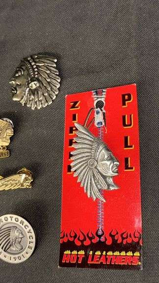 Indian Motorcycle-Themed Pins & Accessories, Hot Leathers Zipper Pull