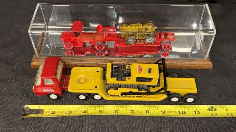 Tonka Truck with Loader & Matchbox K-7 Cattle Truck, Diecast Model Vehicles