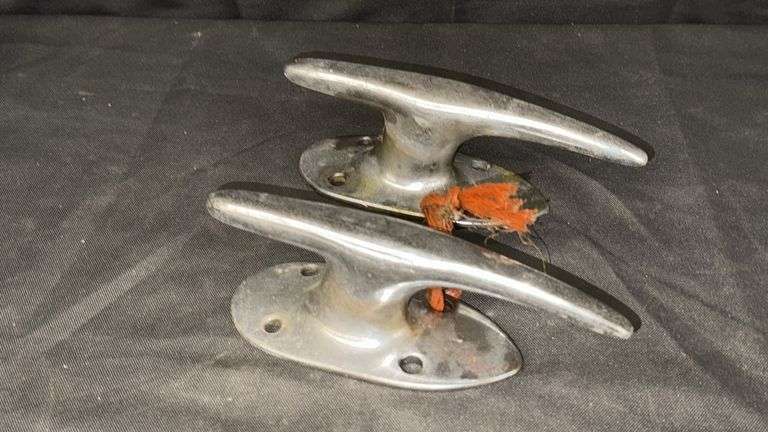 Stainless Steel Boat Cleats, Polished Finish, Set of Two