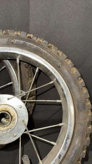 <p>Maxxis Bicycle Wheels, 12-inch, pneumatic nylon tires, metal rims, 16 spokes per wheel.</p>