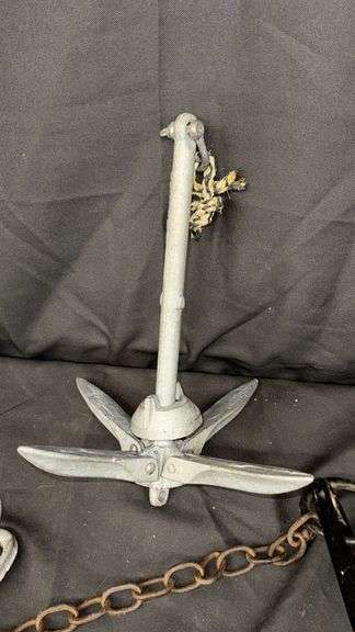 Boat Anchors Set - Fluke, Danforth, Grapnel Types