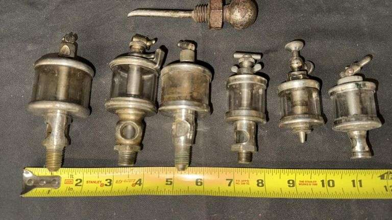Antique Engine Oiler/Drip Oilers, Brass and Glass, Vintage Machinery Parts