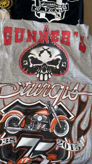 New or Lightly Used Harley-Davidson, Indian & Sturgis T-Shirts, 75th Anniversary, Multiple Sizes