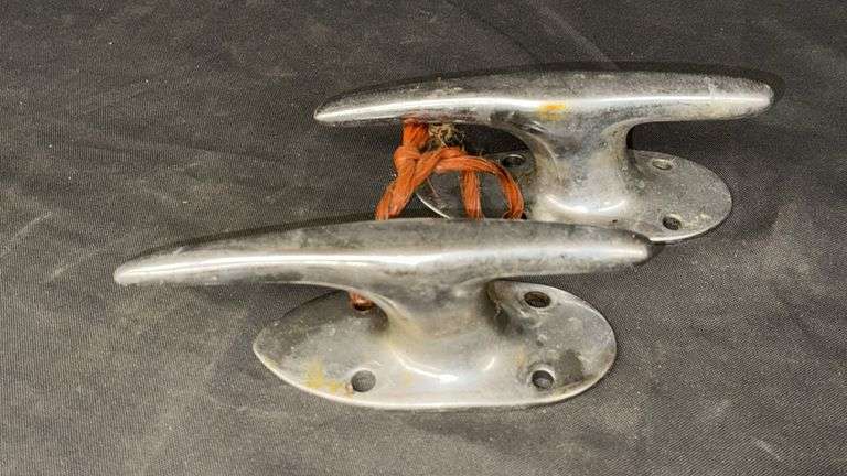 Stainless Steel Boat Cleats, Polished Finish, Set of Two