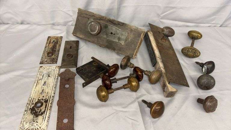 Antique Door Knobs and Hardware, Mixed Material and Design, Early 20th Century
