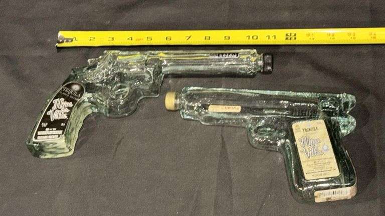 Hijos de Villa Novelty Liquor Bottles in Revolver & Pistol Shapes
