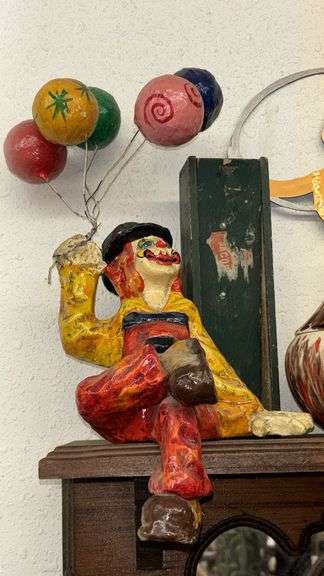 Decorative Clown Figurine, 18x6x11 inches, Multi-colored