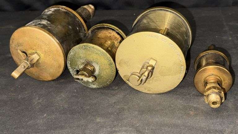 Brass Engine Oiler by Detroit Lubricator Co., Antique Lubrication Device