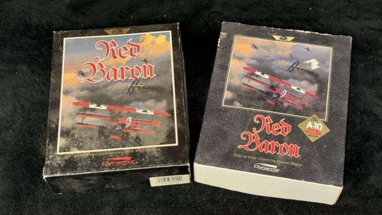 Red Baron PC Game Boxes by Dynamix, Combat Flight Simulator, 1990 Release - Not Complete