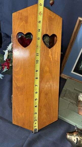 Decorative Wooden Shelf and Assorted Decorations