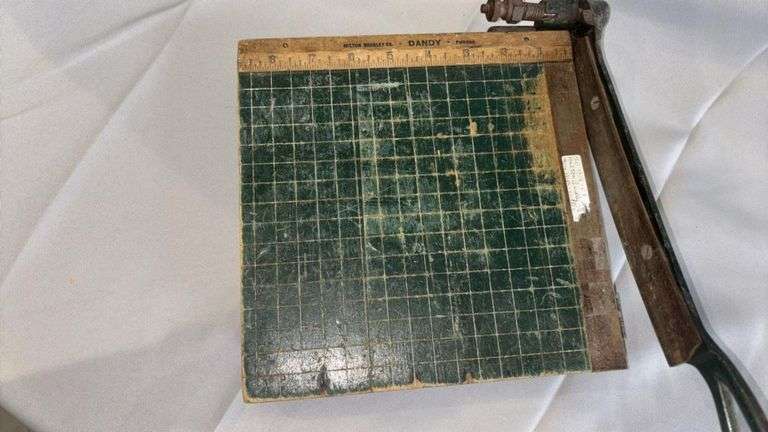 HARD TO FIND! Vintage Guillotine Paper Cutter, 10-inch Cutting Length, Wooden Base
