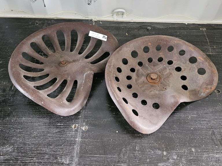 Vintage Metal Tractor Seats, 18"x14"