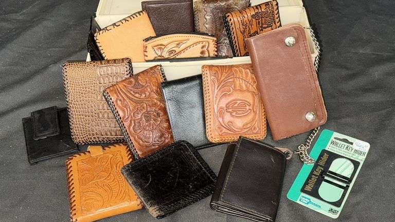 Collection of Leather Wallets Various Styles Brown Black