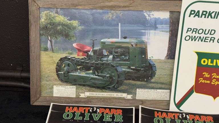 Oliver Collectible Memorabilia Set, Includes Sign and Hart-Parr Brochures