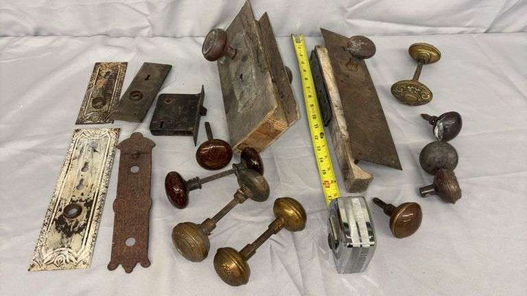 Antique Door Knobs and Hardware, Mixed Material and Design, Early 20th Century