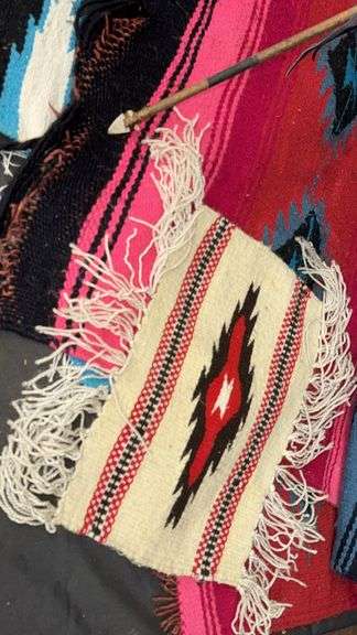 Native American Style Textiles and Decorative Arrow, Woven Patterns
