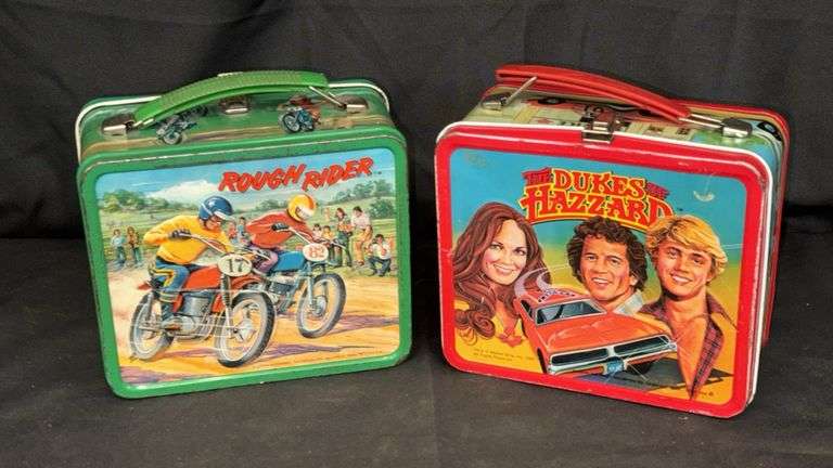 Aladdin Industries Metal Lunchboxes: The Dukes of Hazzard & Rough Rider, 1980