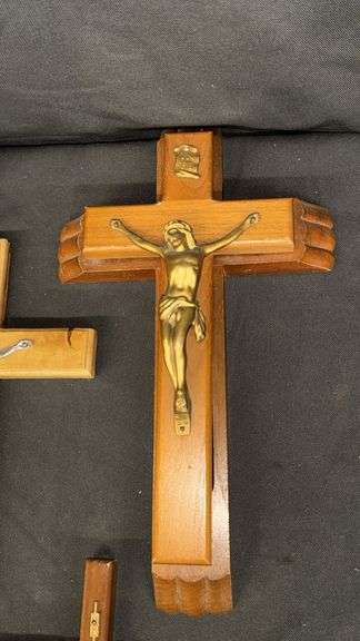 Religious Crucifixes and Plaques, Assorted Materials and Designs