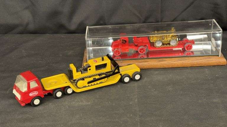 Tonka Truck with Loader & Matchbox K-7 Cattle Truck, Diecast Model Vehicles