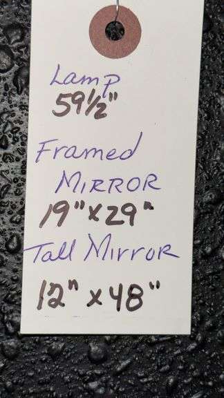 Vintage Standing Oil Lamp and Two Mirrors