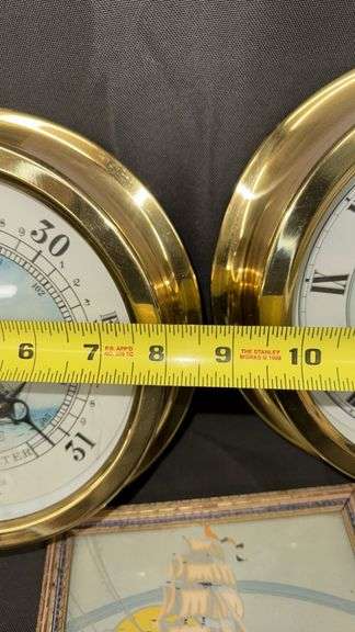 Nautical Brass Clock and Barometer Set, Brass Material