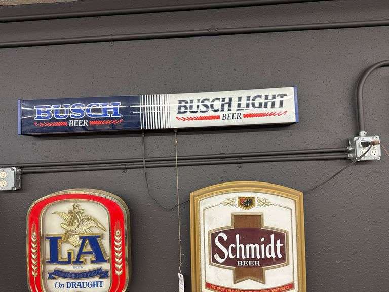Busch Lighted Beer Sign, Wall Mount, Approx. 36 Inches Wide