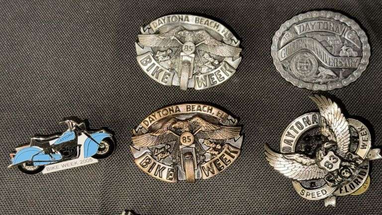 Daytona Beach Bike Week Collectible Pins Set, Various Designs