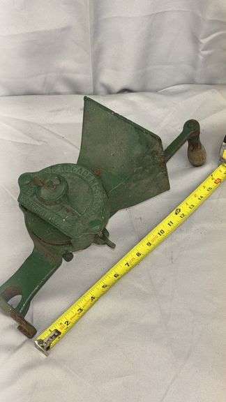Arcade Manual Coffee Grinder, Cast Iron, Green, Clamp-On, Wooden Handle