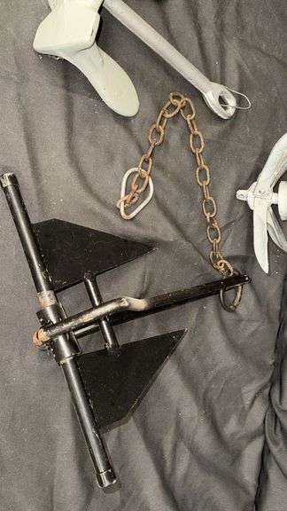 Boat Anchors Set - Fluke, Danforth, Grapnel Types