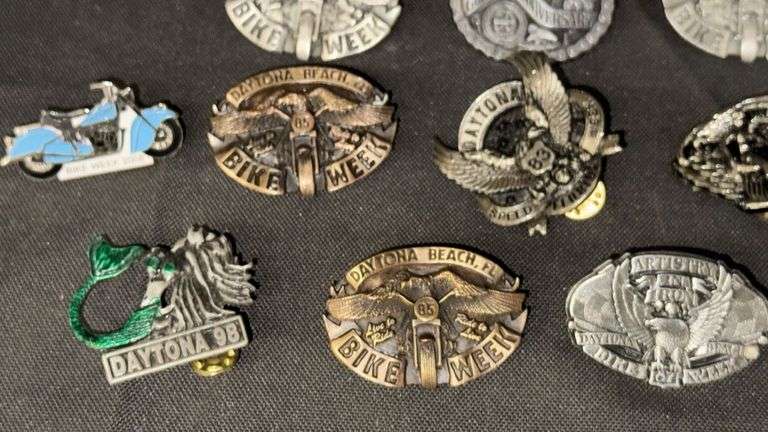 Daytona Beach Bike Week Collectible Pins Set, Various Designs