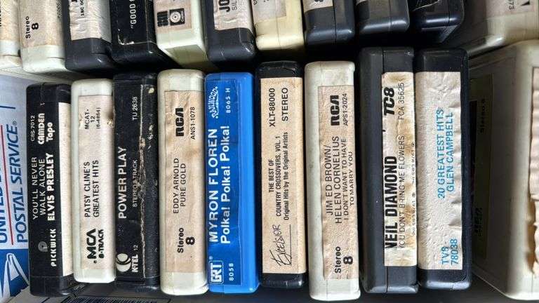 Vintage 8-Track Tapes, Elvis, Johnny Cash, Queen, Includes Decorative Cases