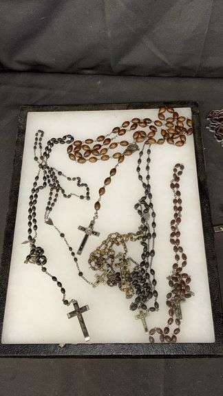 Rosary Beads and Crucifixes, Wood and Metal, Multiple Designs