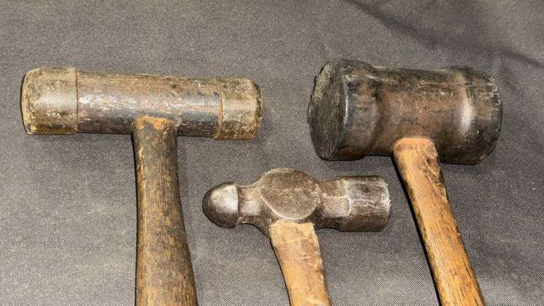 Vintage Hammers: Ball Peen, Metal and Wooden Mallets, Wood Handle