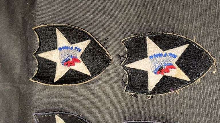 WWII Era 2nd Infantry Division Military Patches, Embroidered Fabric.