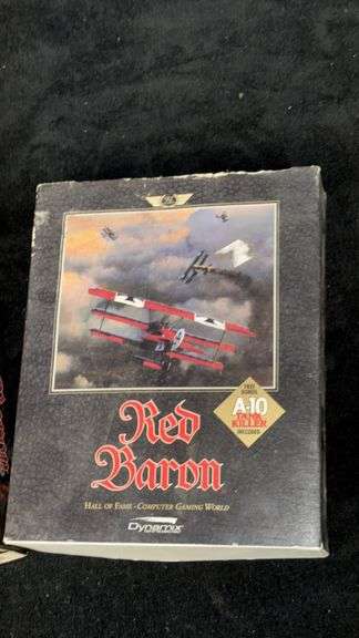 Red Baron PC Game Boxes by Dynamix, Combat Flight Simulator, 1990 Release - Not Complete