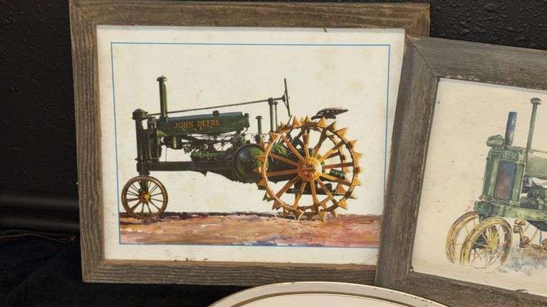 Vintage Waterloo Boy Collectible Plate and John Deere Framed Prints