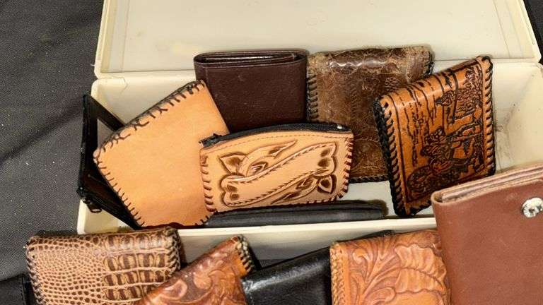 Collection of Leather Wallets Various Styles Brown Black