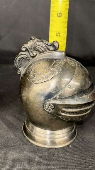 Helmet-Shaped Novelty Decanter Set with Shot Glasses and Helmet Bank