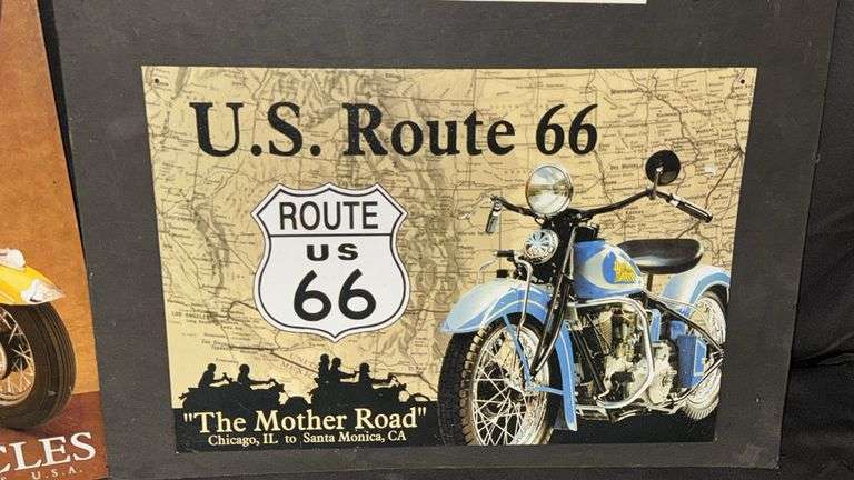 16x12 Metal Sign Featuring '53 Roadmaster Chief, U.S. Route 66 Theme