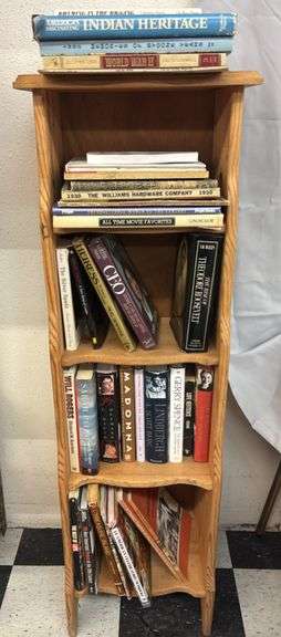 Bookshelf with Books, Wooden, 60"x20"x12", 3 Shelves, Various Titles