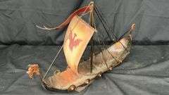 Decorative Metal Viking Ship Model, Dragon Head Prow